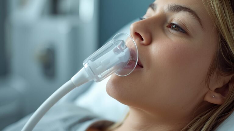 osoba korzystająca z asystora kaszlu